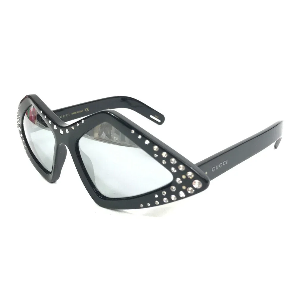 Gucci Sunglasses GG0496S 004 Black Crystal Frames Gray Lenses Hollywood Forever